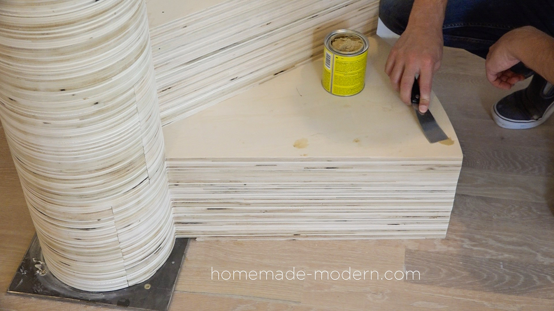 This CNCed Spiral staircase was made using the X-Carve by Inventables.com and is made from Â¾â thick furniture grade plywood. For more information go to HomeMade-Modern.com