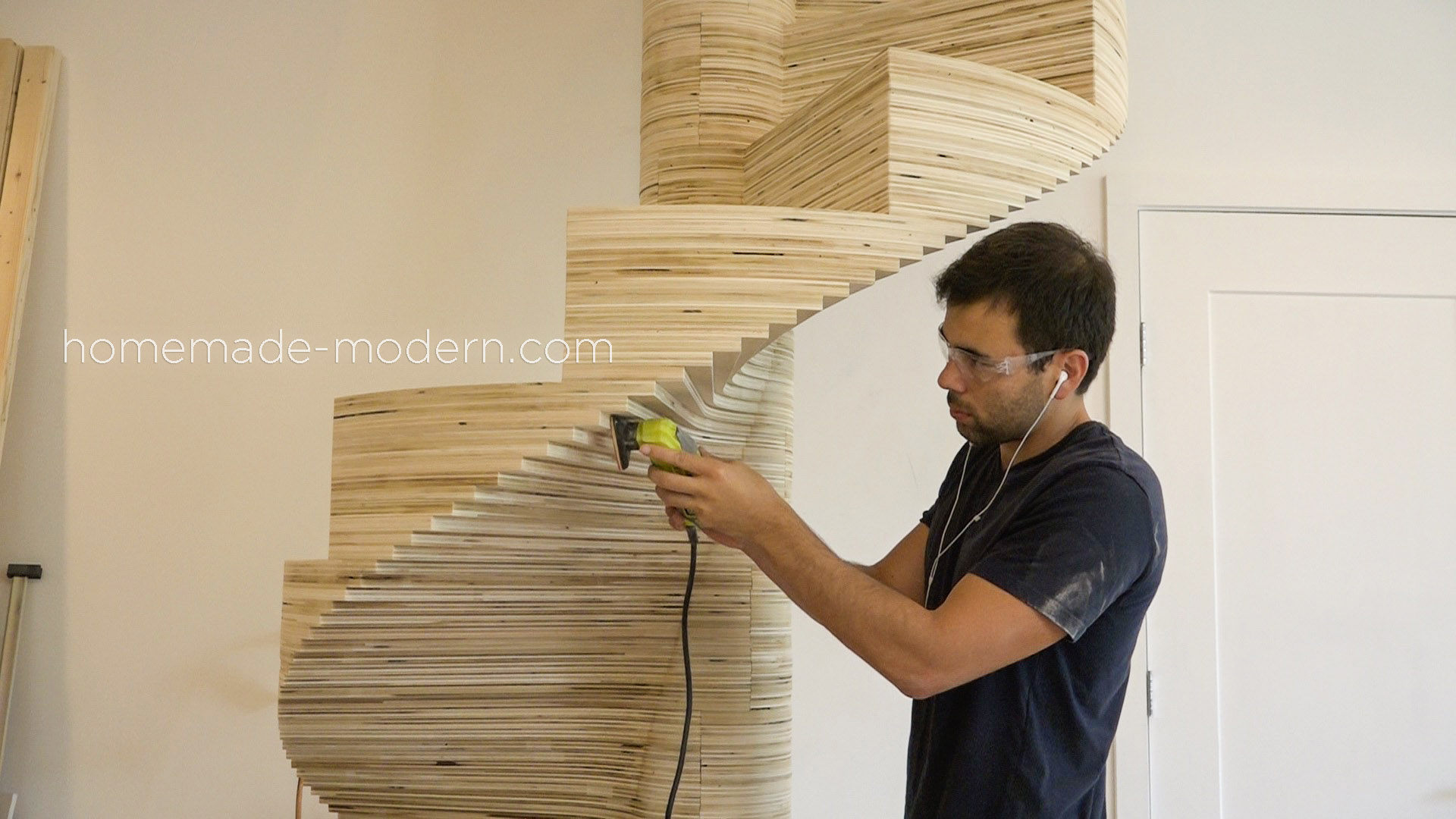 This CNCed Spiral staircase was made using the X-Carve by Inventables.com and is made from Â¾â thick furniture grade plywood. For more information go to HomeMade-Modern.com