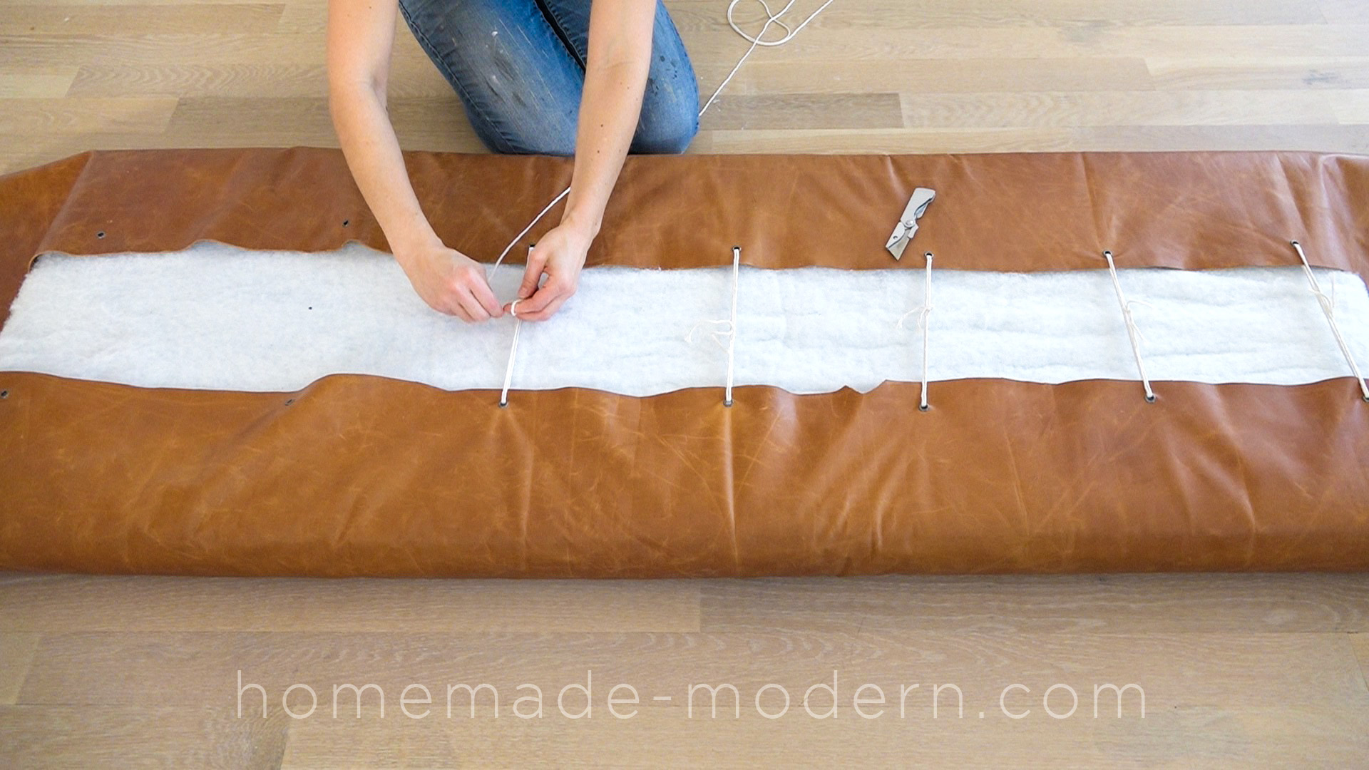 This DIY Zig Zag Sofa was designed specifically for lofts and has a built-in counter along the back. For more information go to HomeMade-Modern.com
