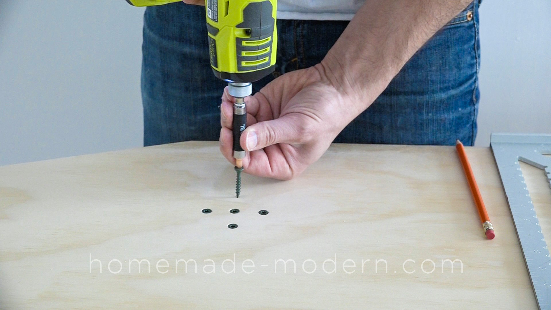 This DIY Plywood table is made out ¾” plywood from  Home Depot and does NOT require a CNC machine to make. Full instructions can be found at HomeMade-Modern.com