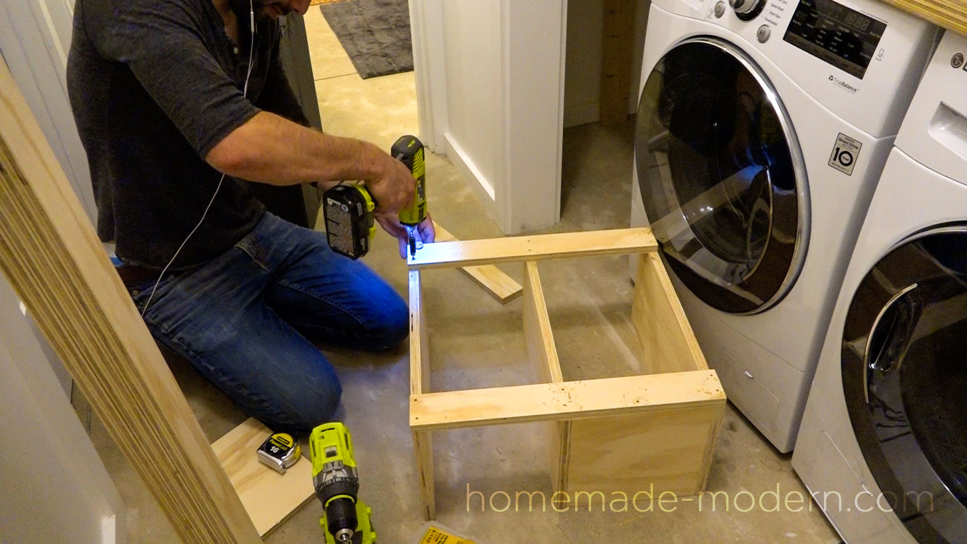 Simple Inexpensive DIY Laundry Room Countertop - Iekel Road Home