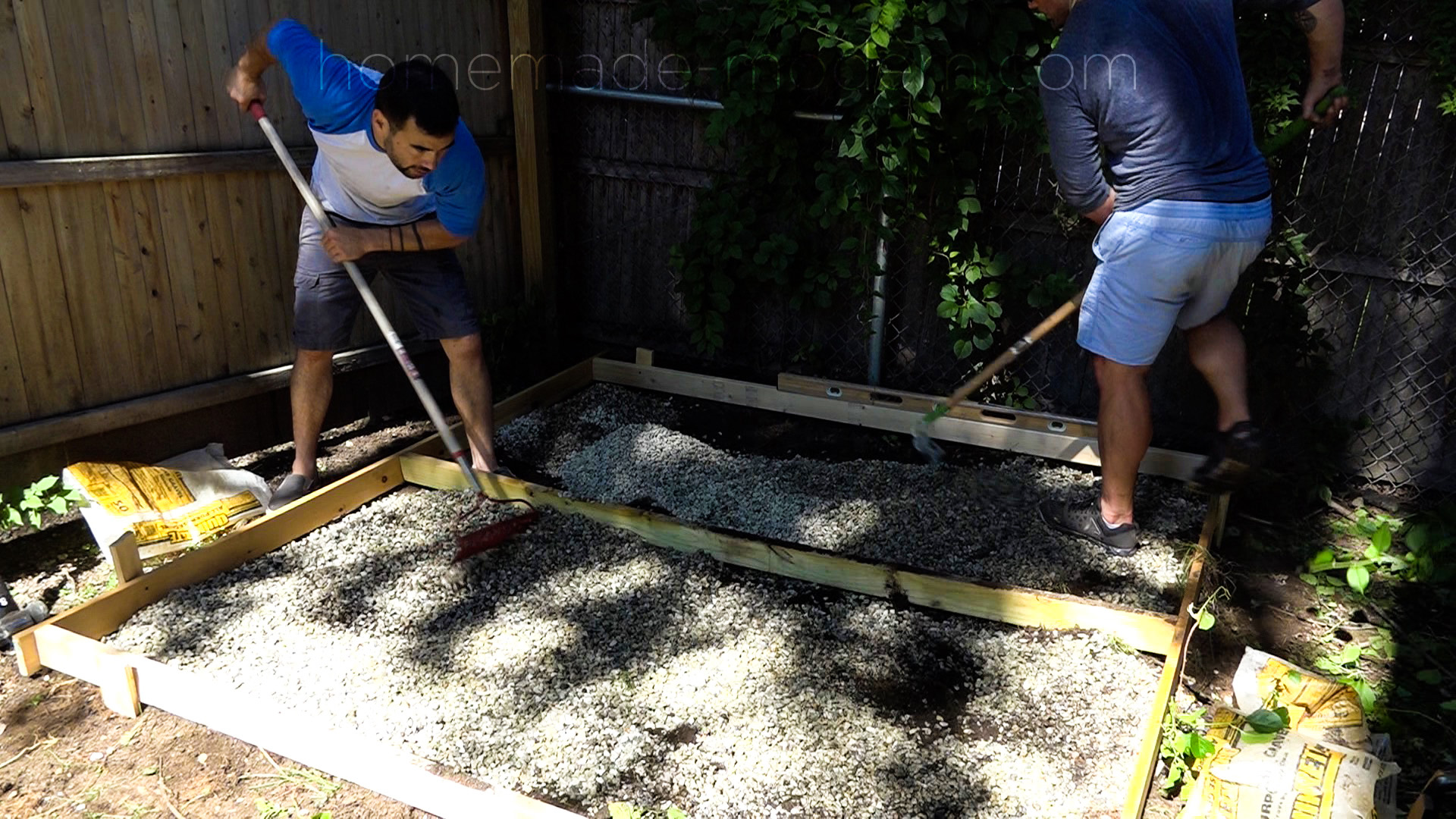Ben Uyeda builds a concrete slab foundation for a tool shed. For more information go to HomeMade-Modern.com