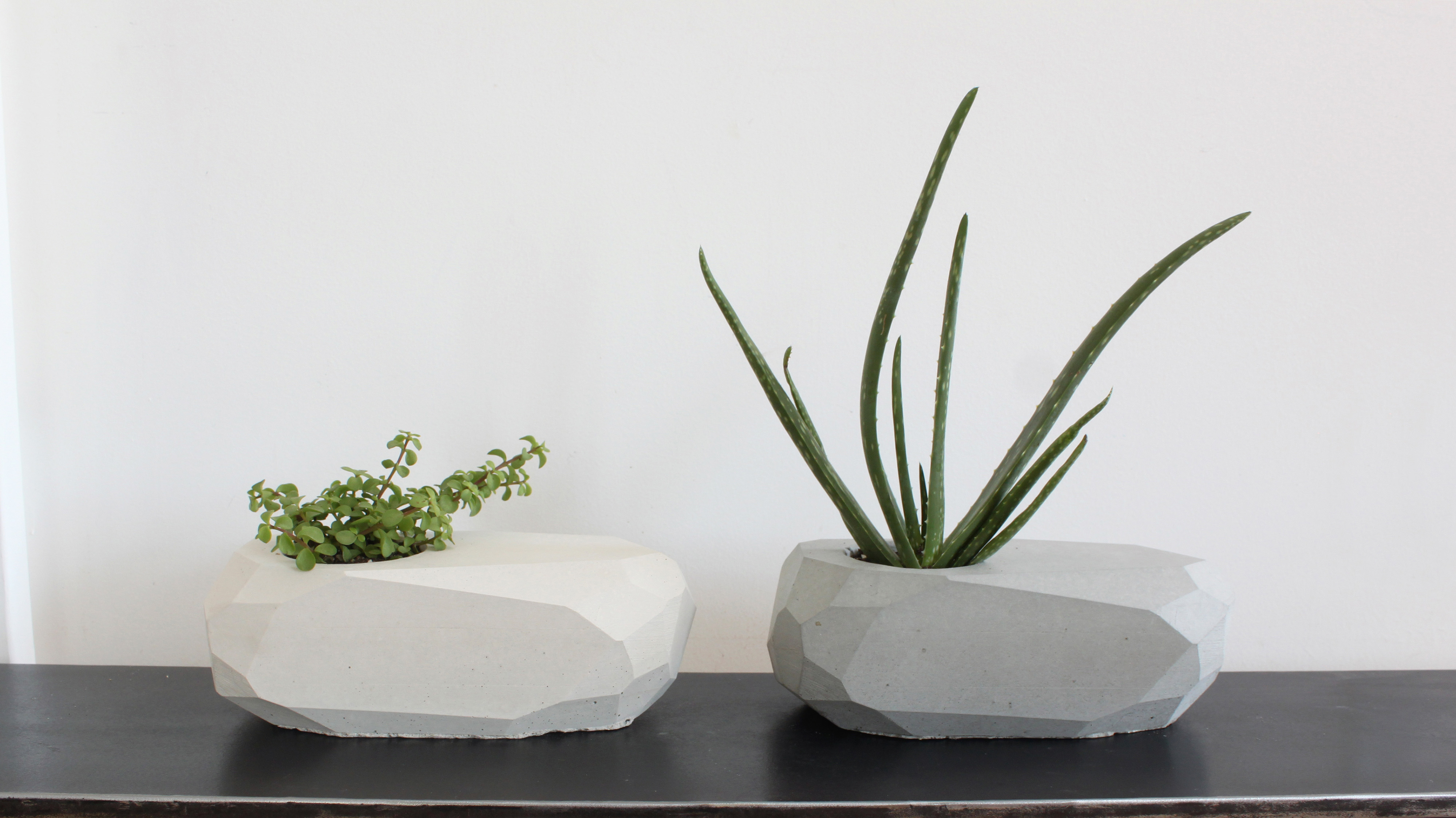 Geometric Large Silicone Concrete Planter Molds 