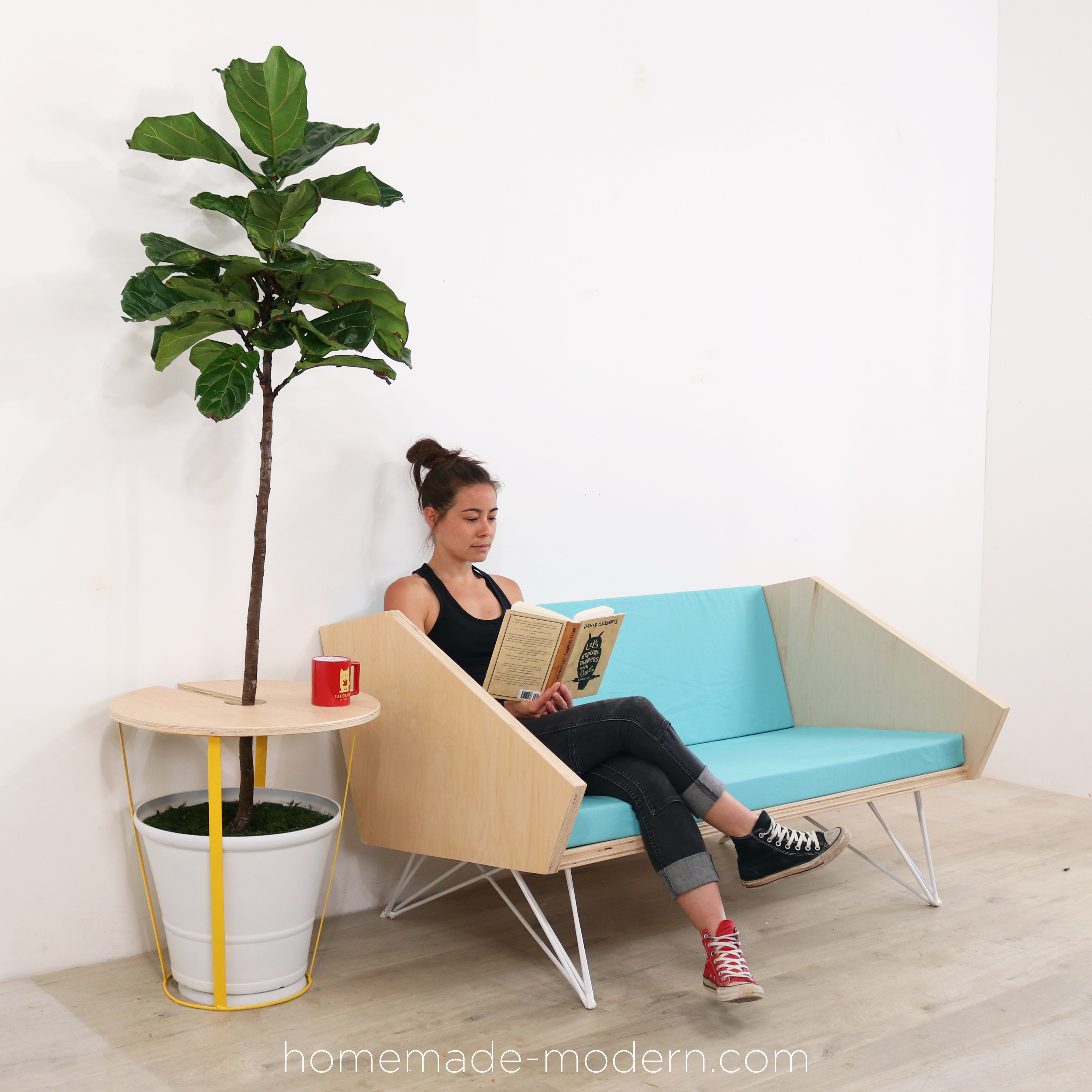 Side table with deals planter